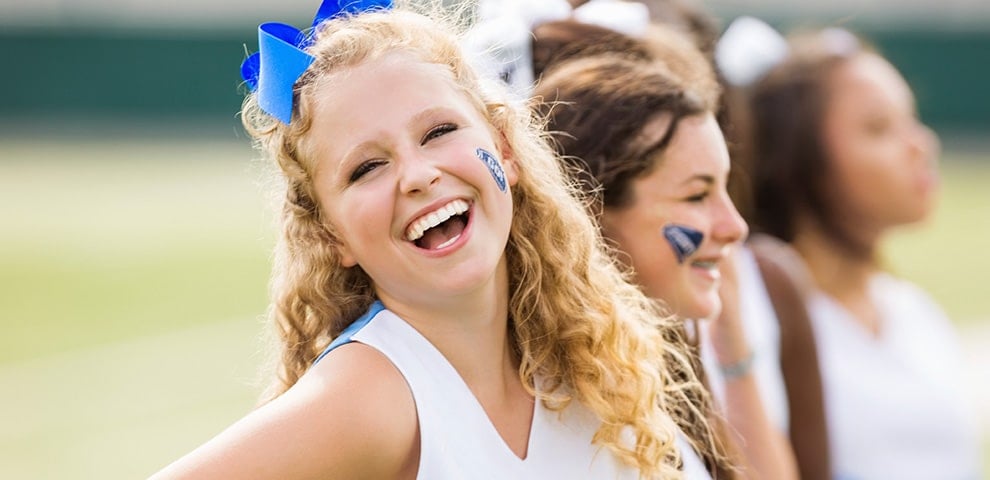 Cheerleader smiling